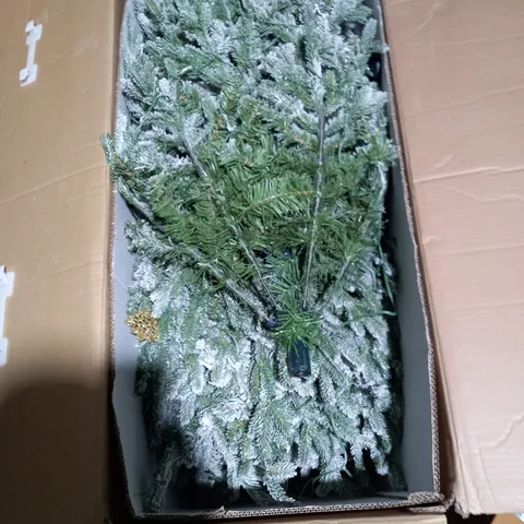 SANTA'S BEST 116 FUNCTION PRE-LIT GUMDROP AUBURN CHRISTMAS TREE - 7FT, SNOW KISSED