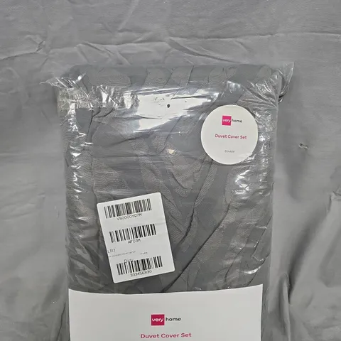 VERY HOME JACQUARD DUVET SET GREY DOUBLE