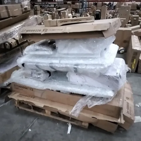 PALLET OF ASSORTED INCOMPLETE DESIGNER FURNITURE PARTS AND PIECES
