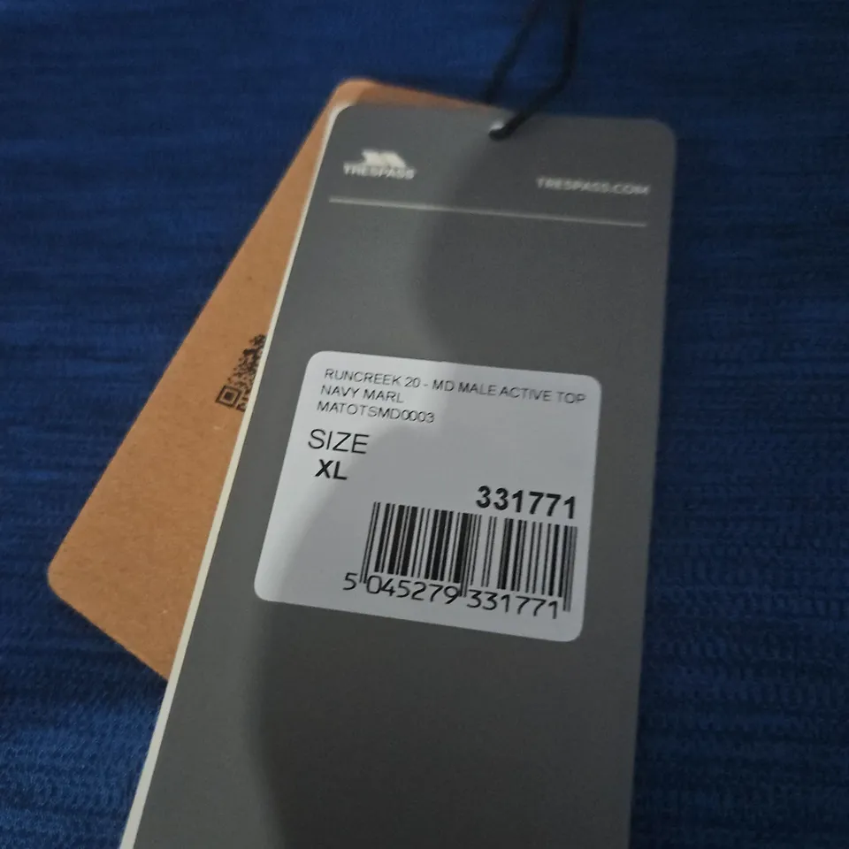 TRESPASS MEN’S ACTIVE TOP – NAVY MARL, XL