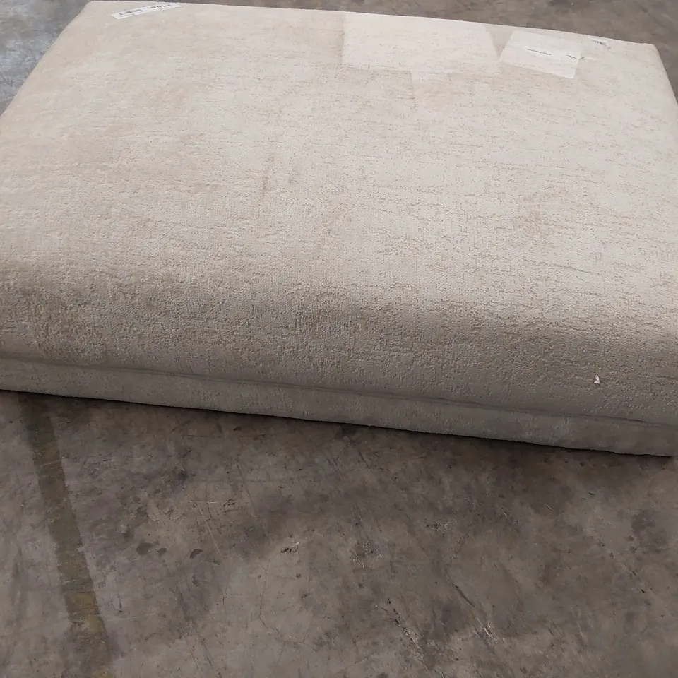 DESIGNER MALTA BANQUETTE FOOTSTOOL OYSTER CHAMPAGNE FABRIC 