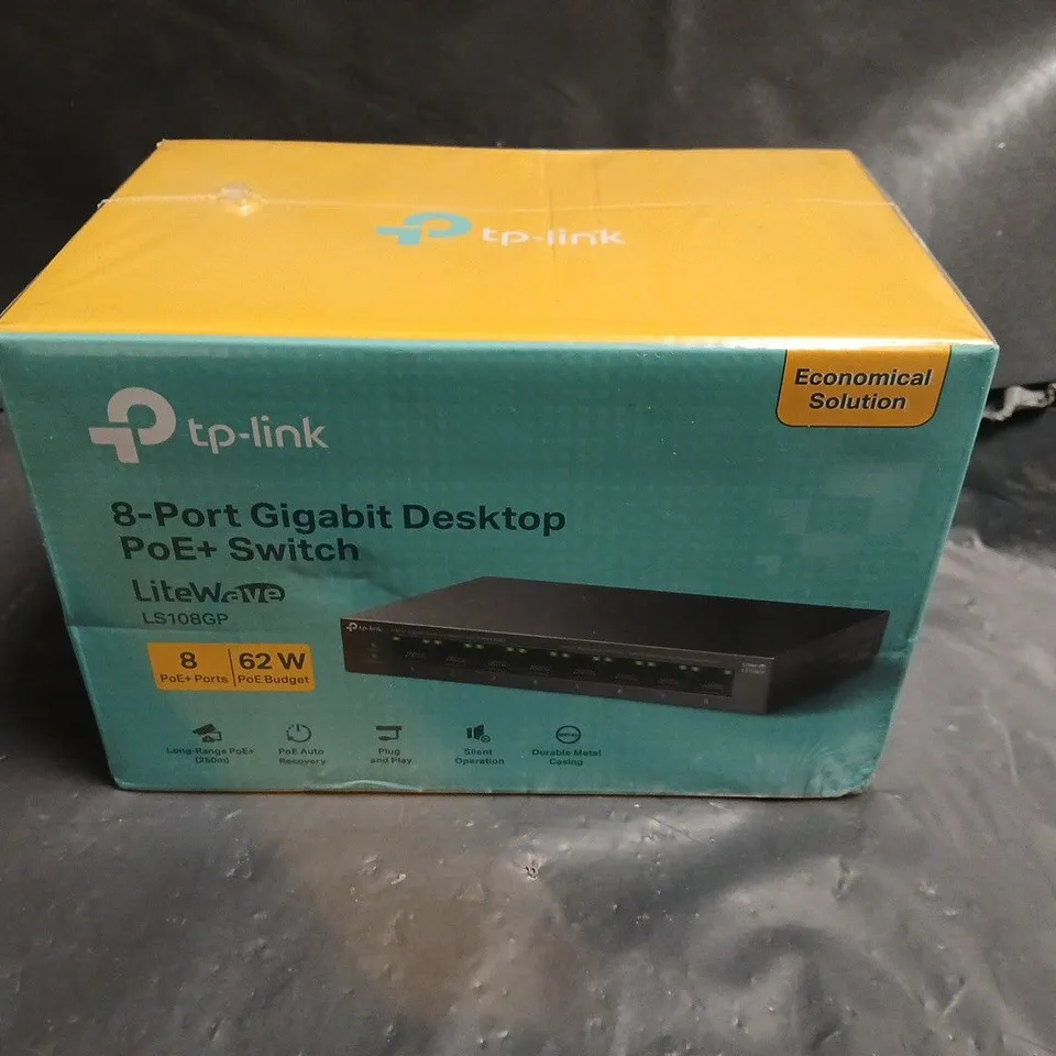 TP-LINK 8-PORT GIGABIT DESKTOP POE+ SWITCH LS108GP – BOXED