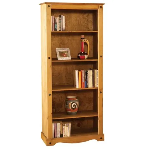 BOXED CORONA TALL BOOKCASE IN DISTRESSED WAXED PINE (1 BOX)
