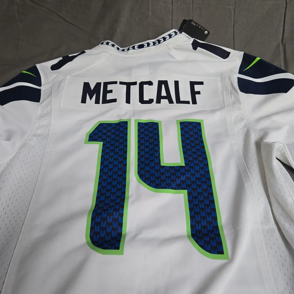 SEATTLE SEAHAWKS NIKE GAME ROAD JERSEY - METCALF 14 - SIZE S