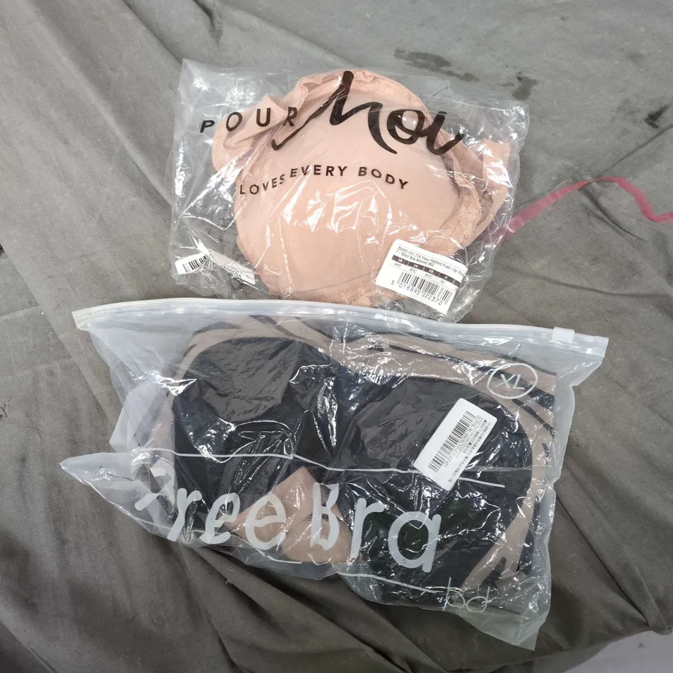 POUR MOI T-SHIRT BRA ALMOND 36C + FREEBRA STRAPLESS BRA – SET OF 2 WOMEN’S BRAS (UK 36C; XL) 