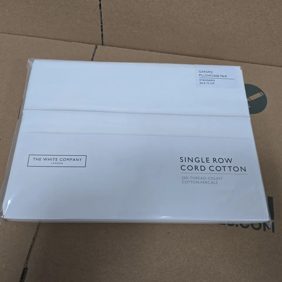 THE WHITE COMPANY OXFORD PILLOWCASE PAIR – SINGLE ROW CORD COTTON, STANDARD 50 X 75 CM