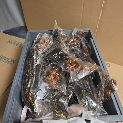 BOX OF APPROXIMATELY 10 HAIR EXTENSIONS 