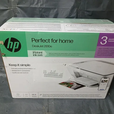 BOXED HP DESKJET 2810E ALL-IN–ONE WIRELESS COLOUR PRINTER - WHITE