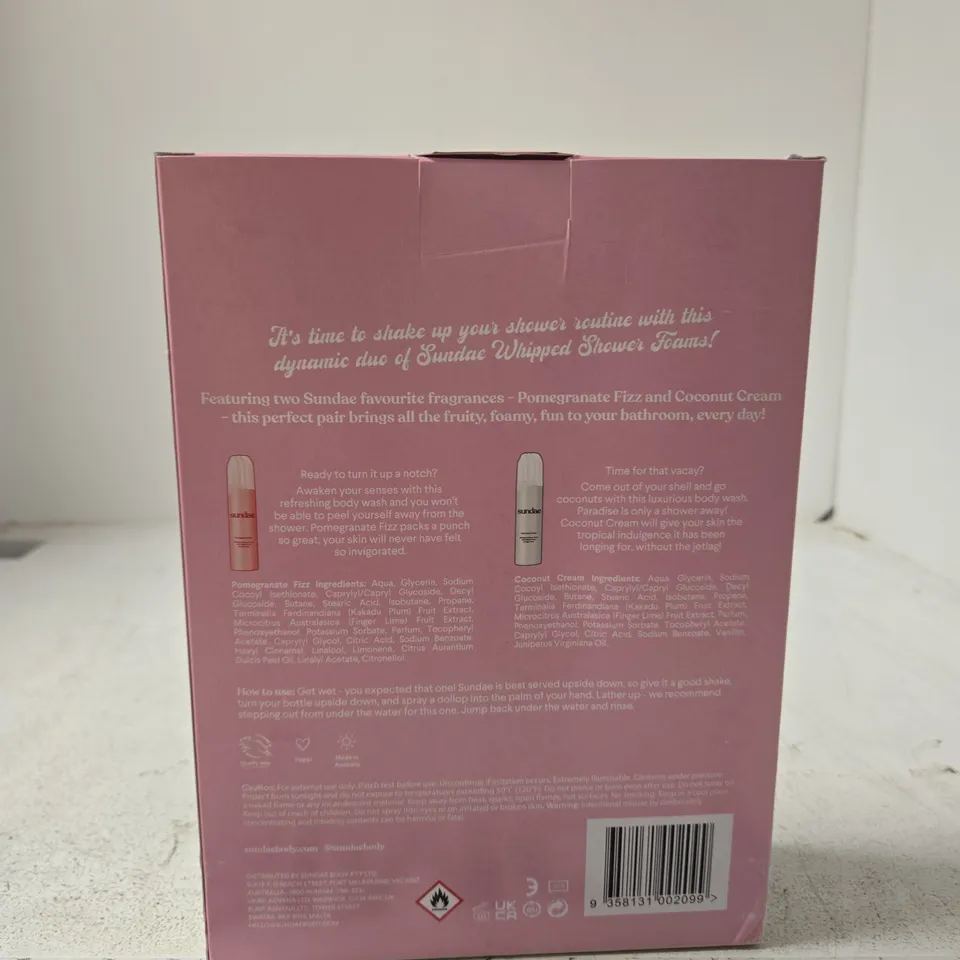 SUNDAE THE FAVOURITES SHOWER FOAM DUO GIFT SET - POMEGRANATE FIZZ & COCONUT CREAM (2 X 265ML)