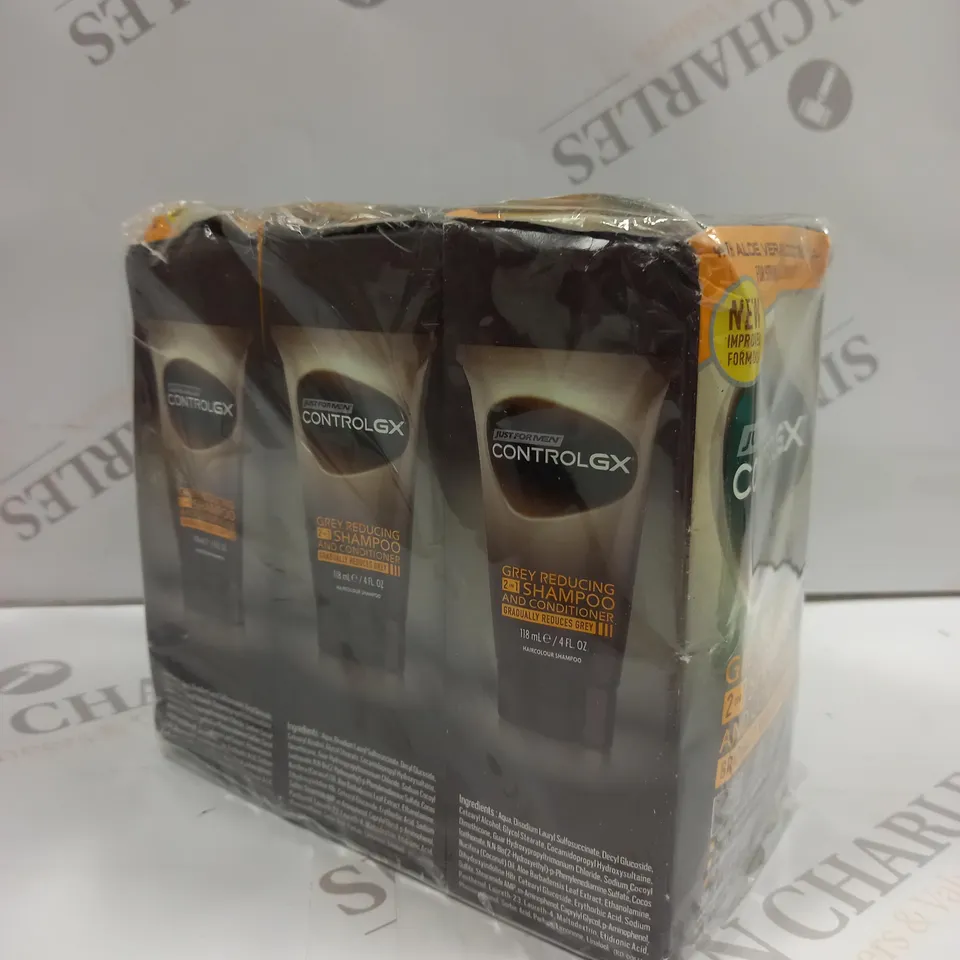 3 X CONTROL GX GREY REDUCING 2IN1 SHAMPOO & CONDITIONER 118ML