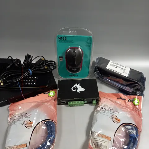 APPROXIMATELY 8 ASSORTED ELECTRICAL PRODUCTS TO INCLUDE NETWORK CABLES, WIRELESS MOUSE, POWER SUPPLIES ETC