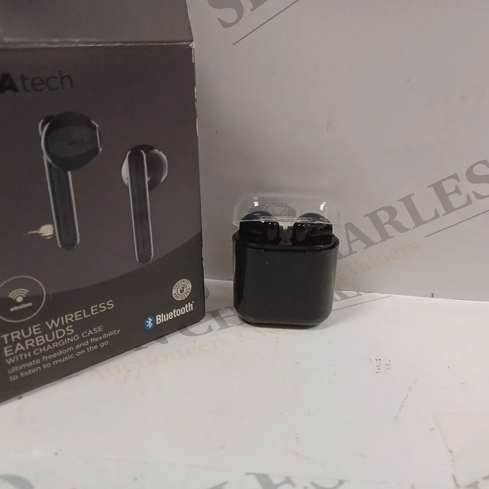 BOXED ASDATECH TRUE WIRELESS BLUETOOTH EARBUDS WITH CHARGING CASE ATA22AA021A