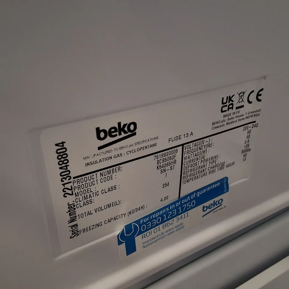 BEKO BCB5050F INTEGRATED FRIDGE FREEZER WITH ACTIVE FRESH BLUE LIGHT