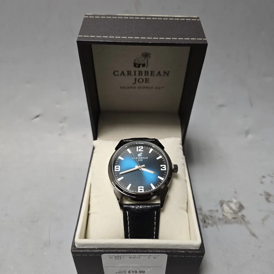 BOXED CARIBBEAN JOE BLUE DIAL WATCH 