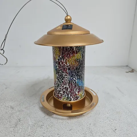 GARDEN REFLECTIONS SOLAR MOSAIC HANGING BIRD FEEDER BOXED