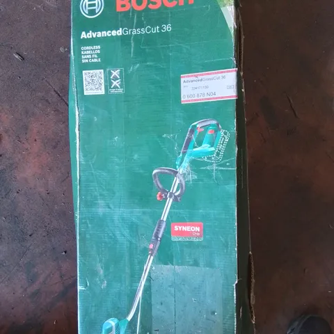 BOXED BOSCH ADVANCED GRASS CUT 36 LAWN STRIMMER (BATTERY NOT INCLUDED)