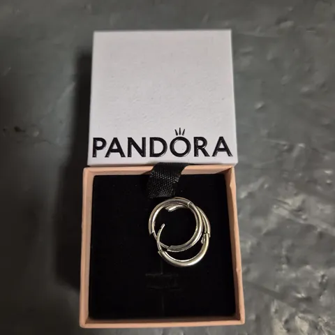 PANDORA PANDORA MOMENTS 18 MM CHARM HOOP EARRINGS
