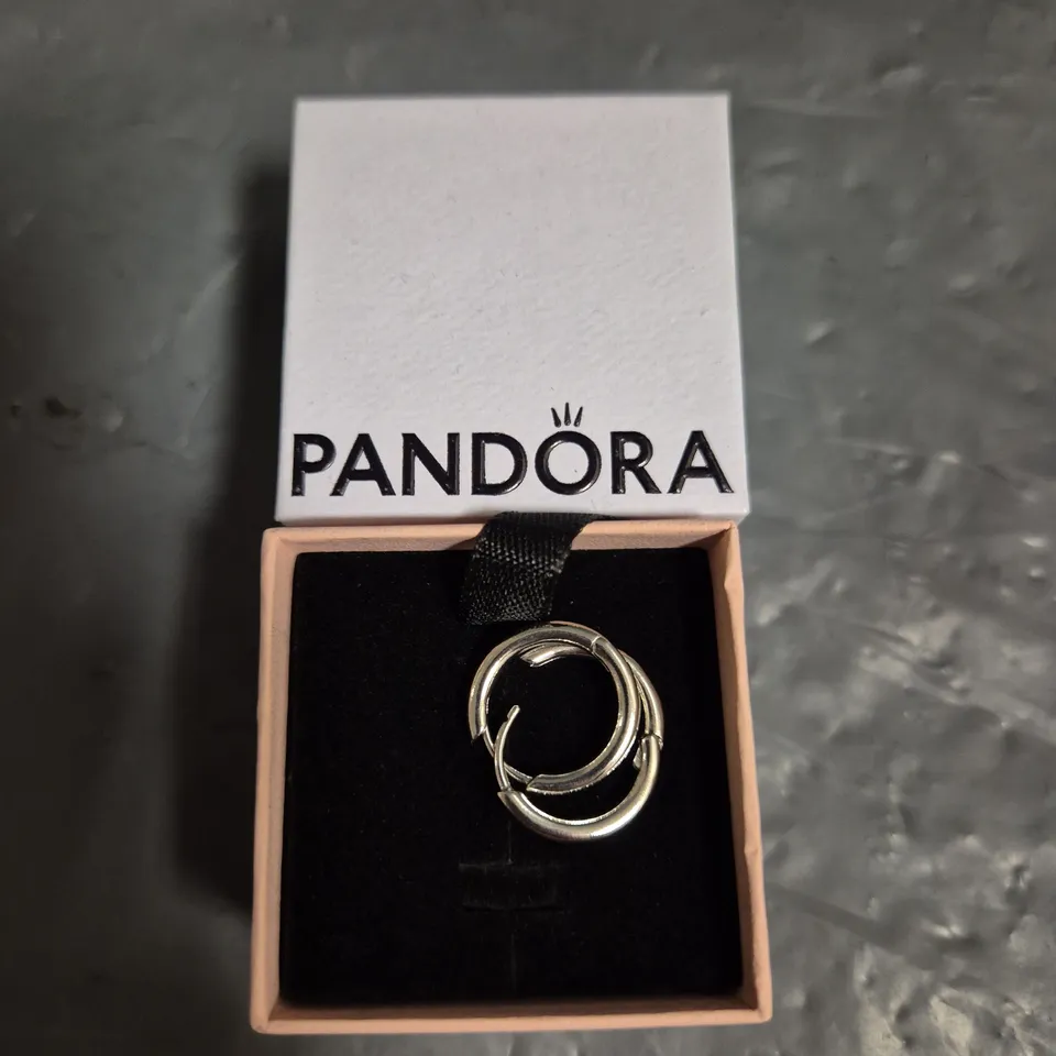 PANDORA PANDORA MOMENTS 18 MM CHARM HOOP EARRINGS