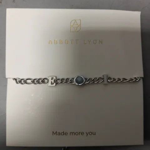 BOXED ABBOTT LYON CUSTOM INITIAL BRACELET IN SILVER