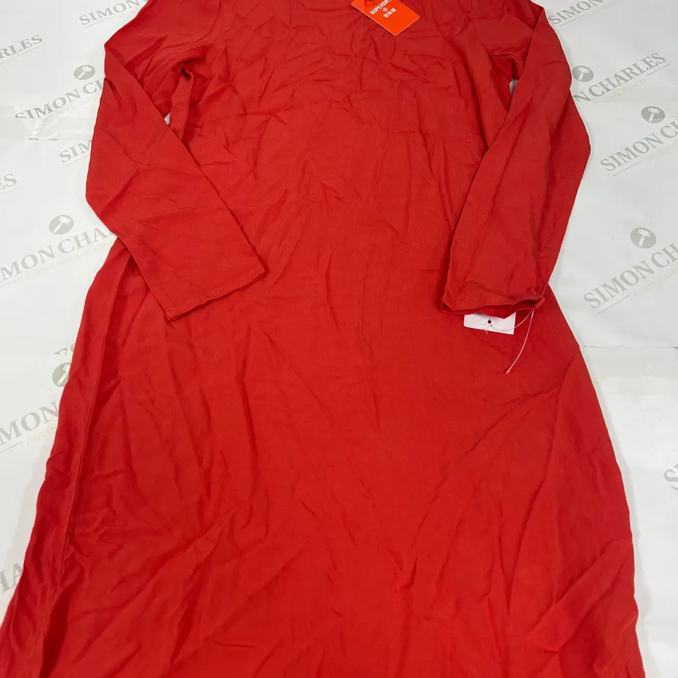 SUPERDRY STUDIOS MIDI SHIFT DRESS IN PUREED PUMPKIN SIZE XS