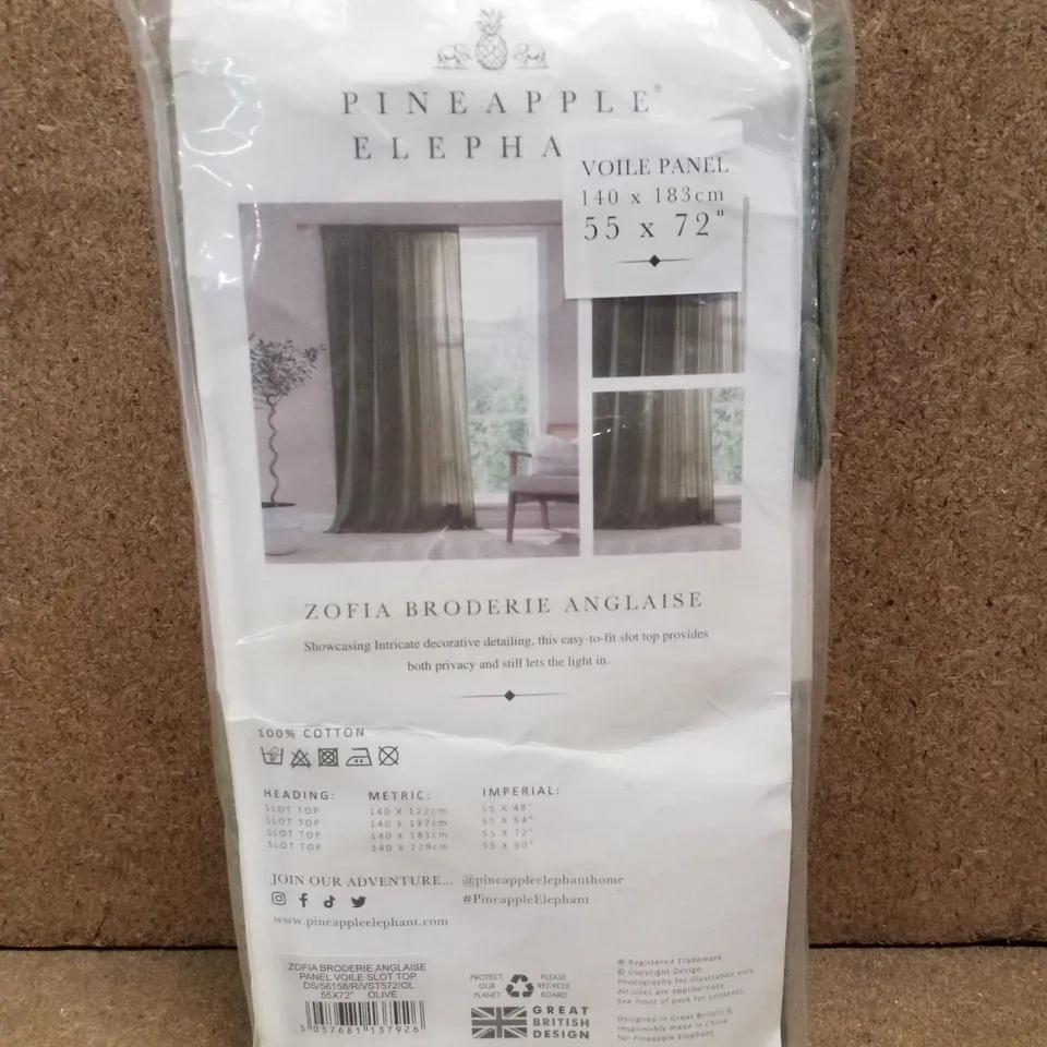 ZOFIA BRODERIE SLOT TOP SINGLE CURTAIN VOILE 140×183CM