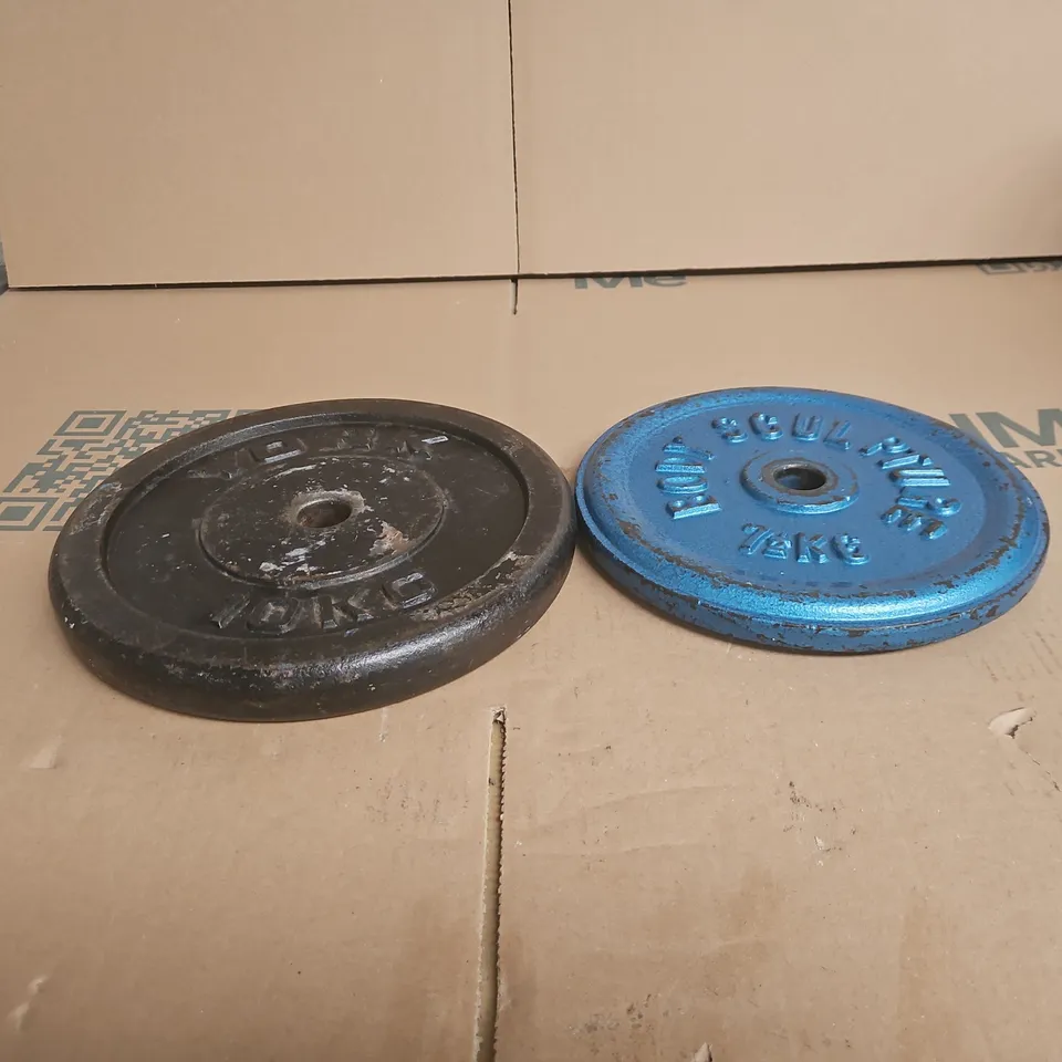 SET OF 2 WEIGHTS: YORK 10KG + BODY SCULPTURE 7.5KG