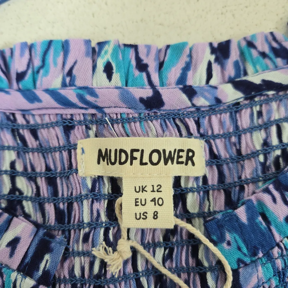 UK 12 MUDFLOWER WOMEN'S DRESS – PURPLE PRINT