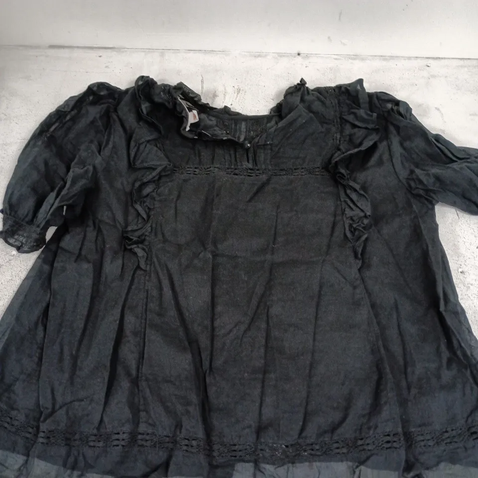 FINERY LONDON 100% COTTON VOILE TOP BLACK SIZE 18
