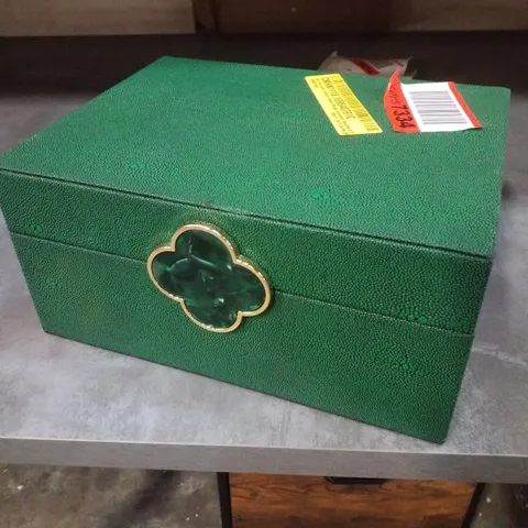 BOXED CHIC FAUX LITCHI JEWELLERY BOXES, STORAGE DECORATIVE CASE (SET OF 2)