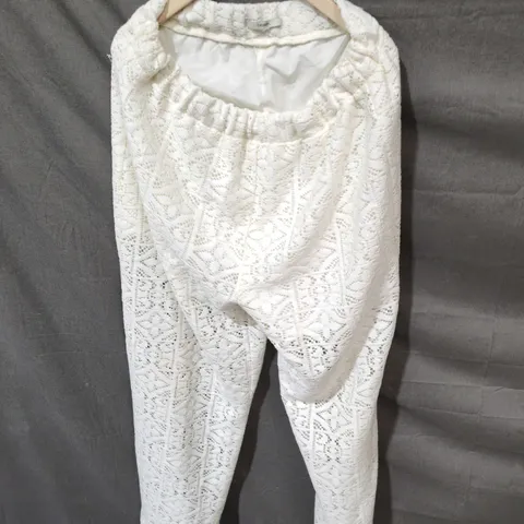 GEORGE WHITE LACE PALAZZO TROUSERS – WOMEN’S UK 12