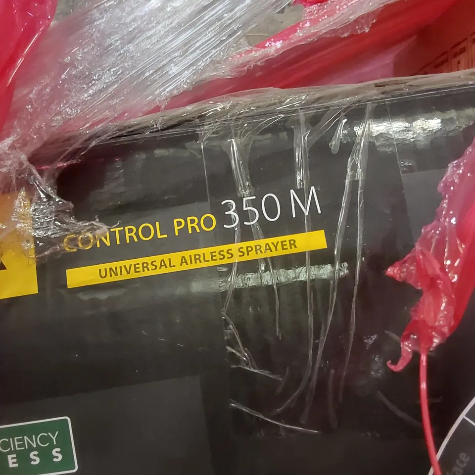 PALLET OF ASSORTED HOUSEHOLD ITEMS AND CONSUMER PRODUCTS TO INCLUDE; WAGNER CONTROL PRO 350 M UNIVERSAL AIRLESS SPRAYER, OFFICE CHAIRS, FURNITURE ETC 