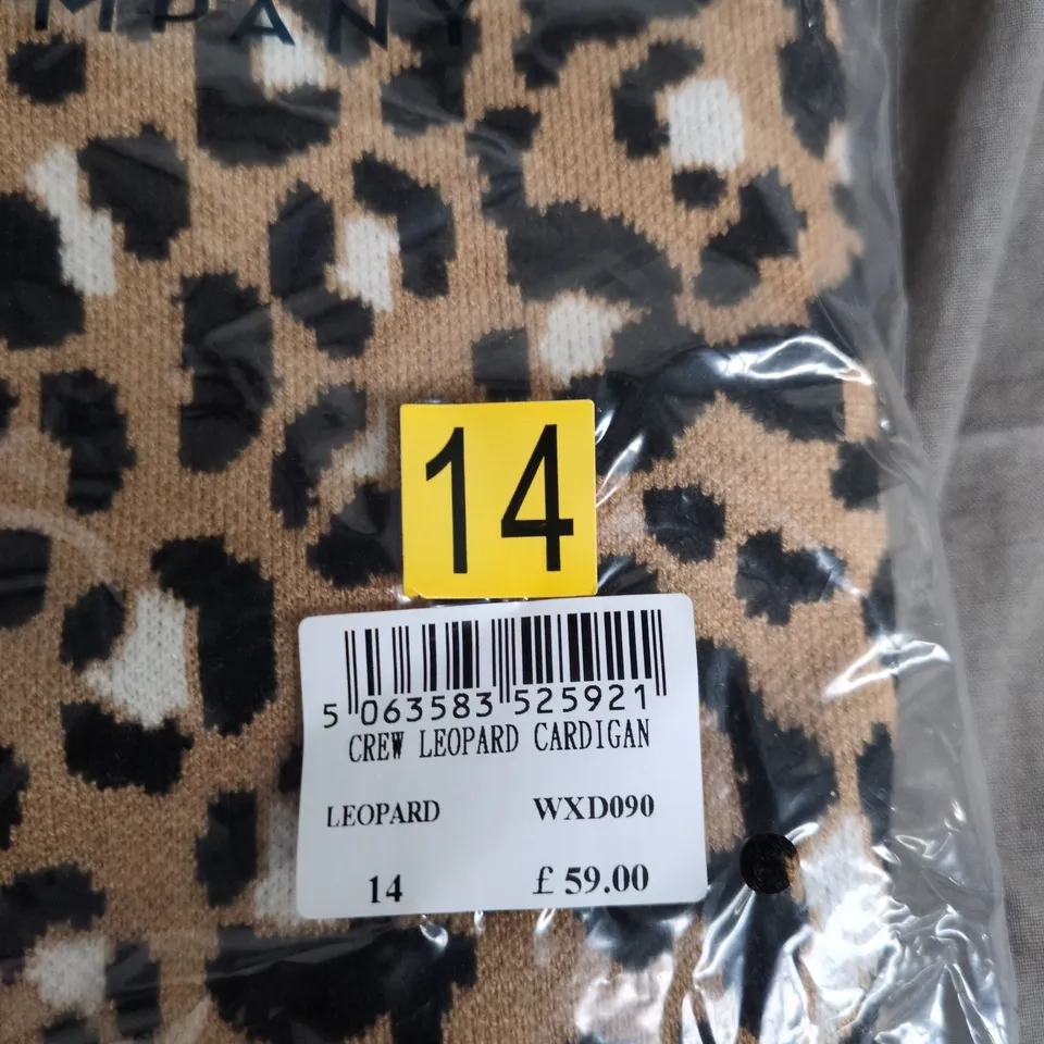CREW CLOTHING COMPANY LEOPARD PRINT CARDIGAN – WOMEN'S UK 14