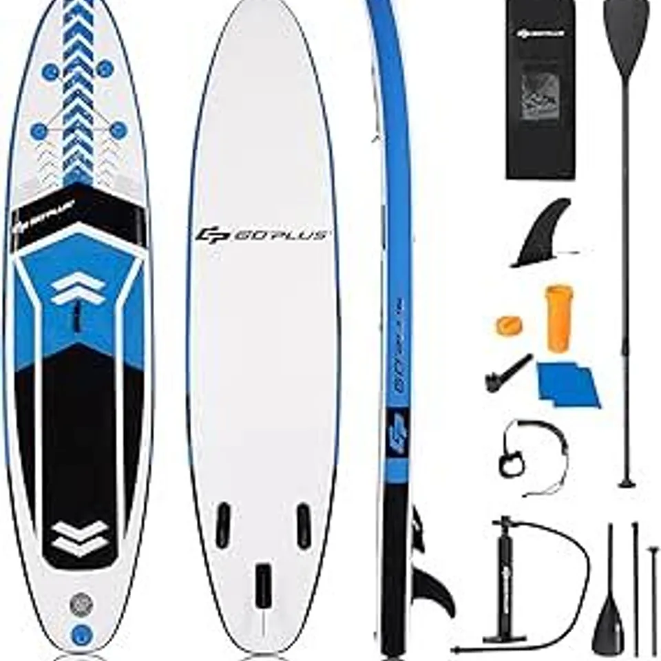 BOXED GOPLUS 10.5’ INFLATABLE STAND UP PADDLE BOARD SUP W/CARRYING BAG ALUMINUM PADDLE
