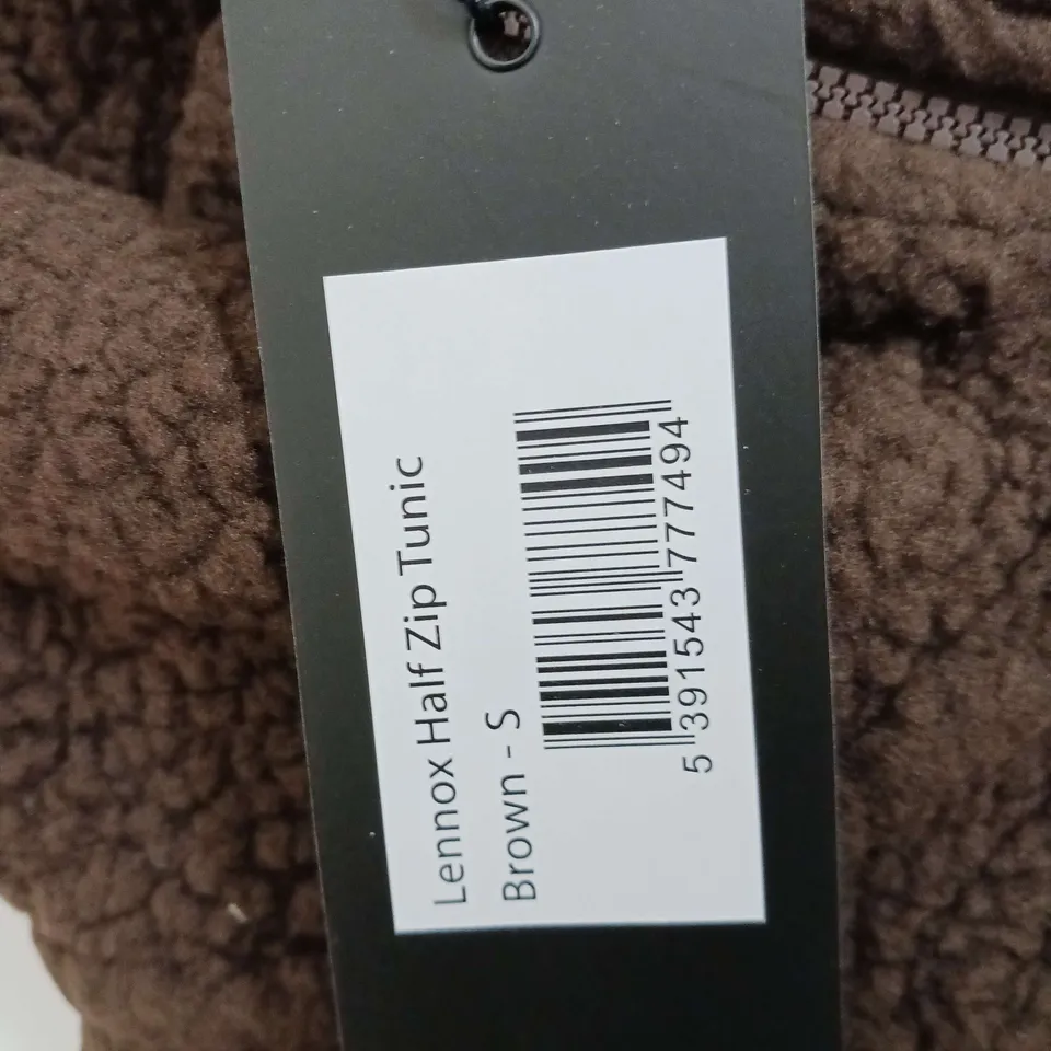 4TH ARQ LENNOX HALF ZIP TUNIC TOP BROWN SIZE S