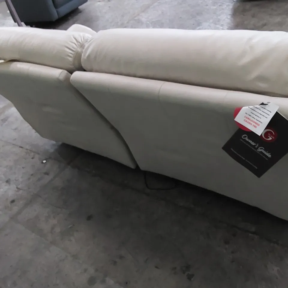 QUALITY G PLAN DESIGNER STRATFORD 3 SEATER ELECTRIC RECLINER SOFA IN REGENT CHALK LEATHER