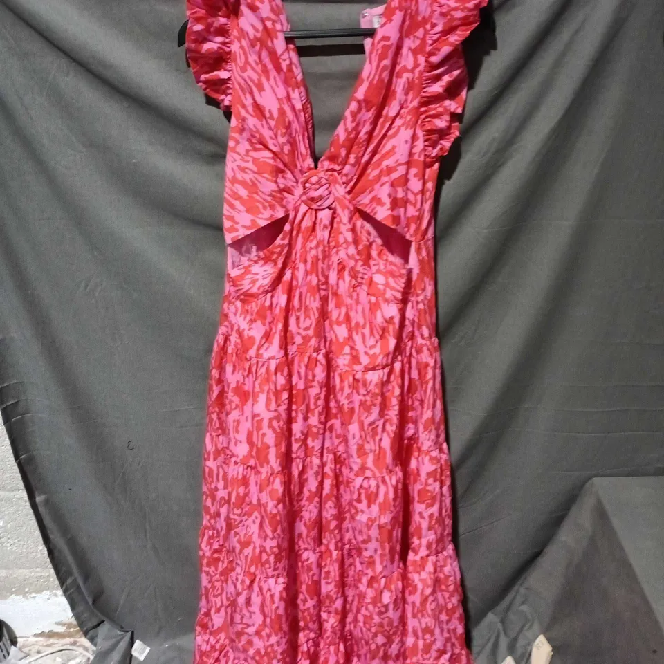 UK 12 STYLECHEAT WOMEN'S PINK PATTERN DRESS – PINK ANIMAL PRINT (EU 40 / US 8)
