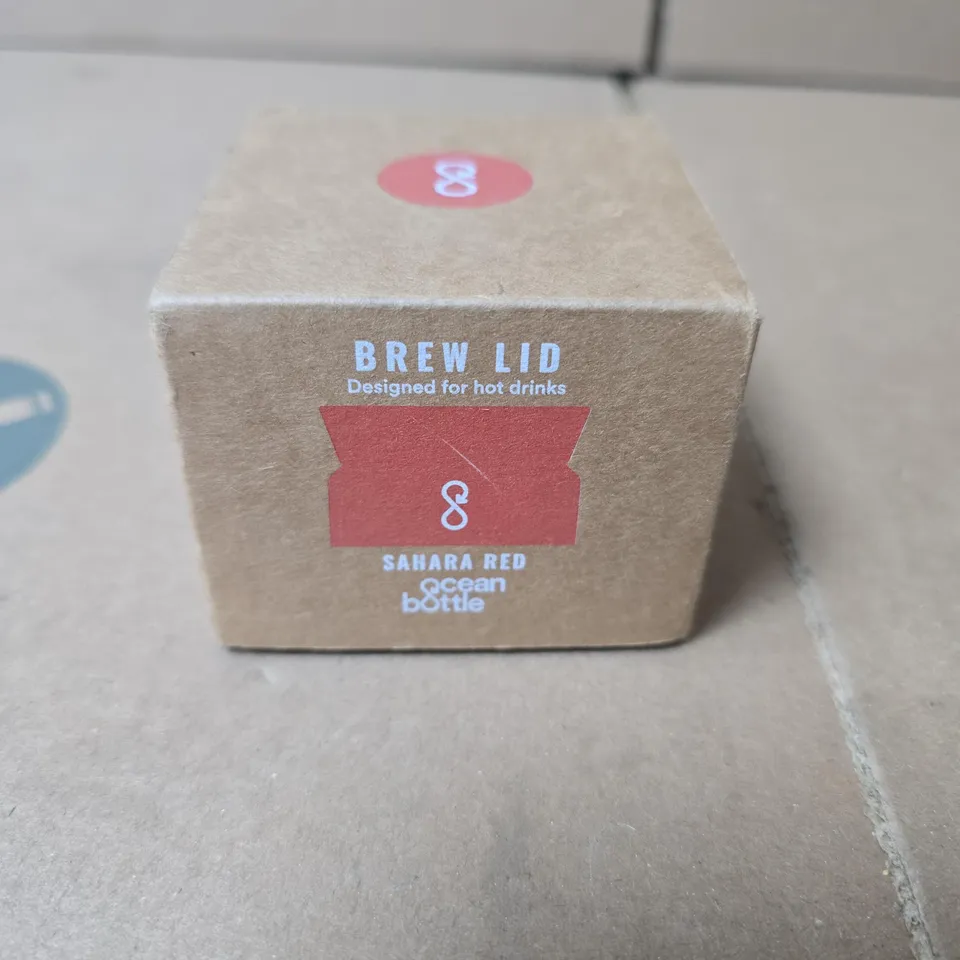 OCEAN BOTTLE BREW LID – SAHARA RED, 360° SIP (BOXED)