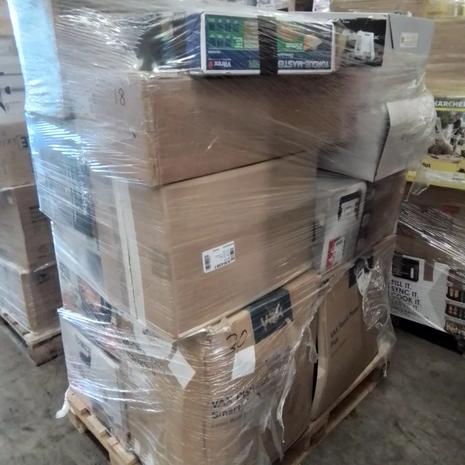 PALLET OF APPROXIMATELY 18 UNPROCESSED RAW RETURN HOUSEHOLD AND ELECTRICAL GOODS TO INCLUDE;