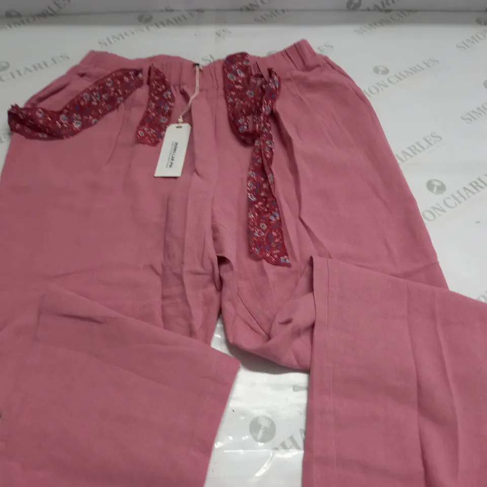 MAISON DE NIMES BELTED TROUSERS IN PINK - L