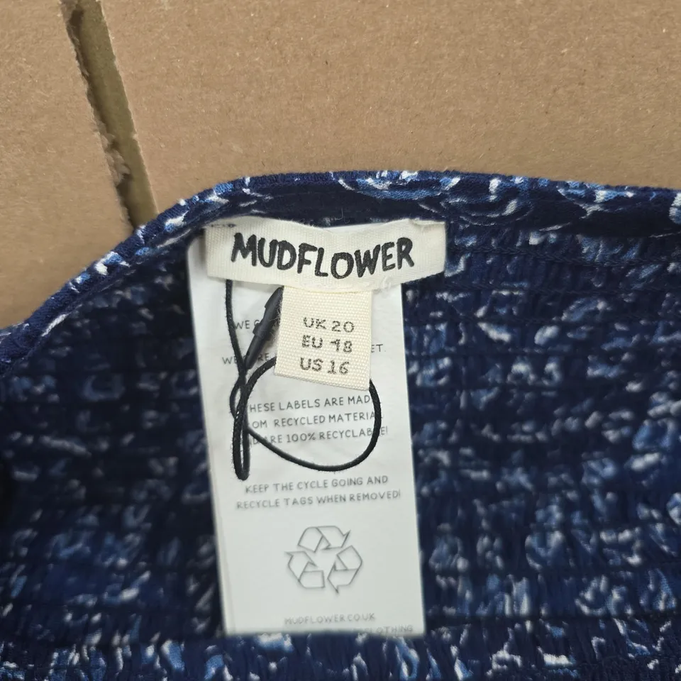 MUDFLOWER NAVY FLORAL DRESS – UK 20 (US 16, EU 18)