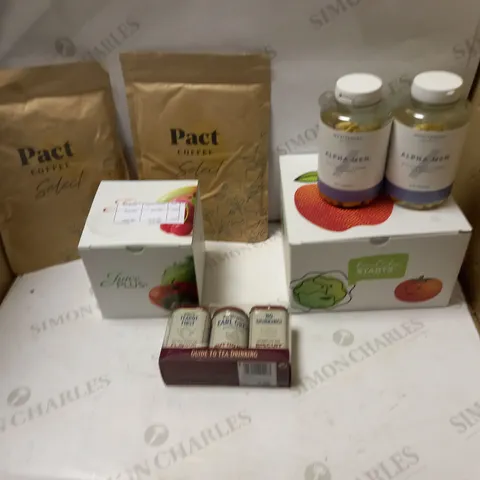 LOT OF ASSORTED COFFEE'S, VITAMIN TABLETS AND JUICE PLUS