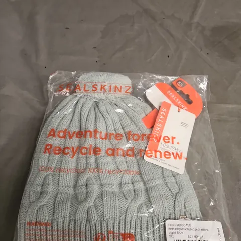 Sealskinz Knit Beanie Hat - Light Blue - XXL