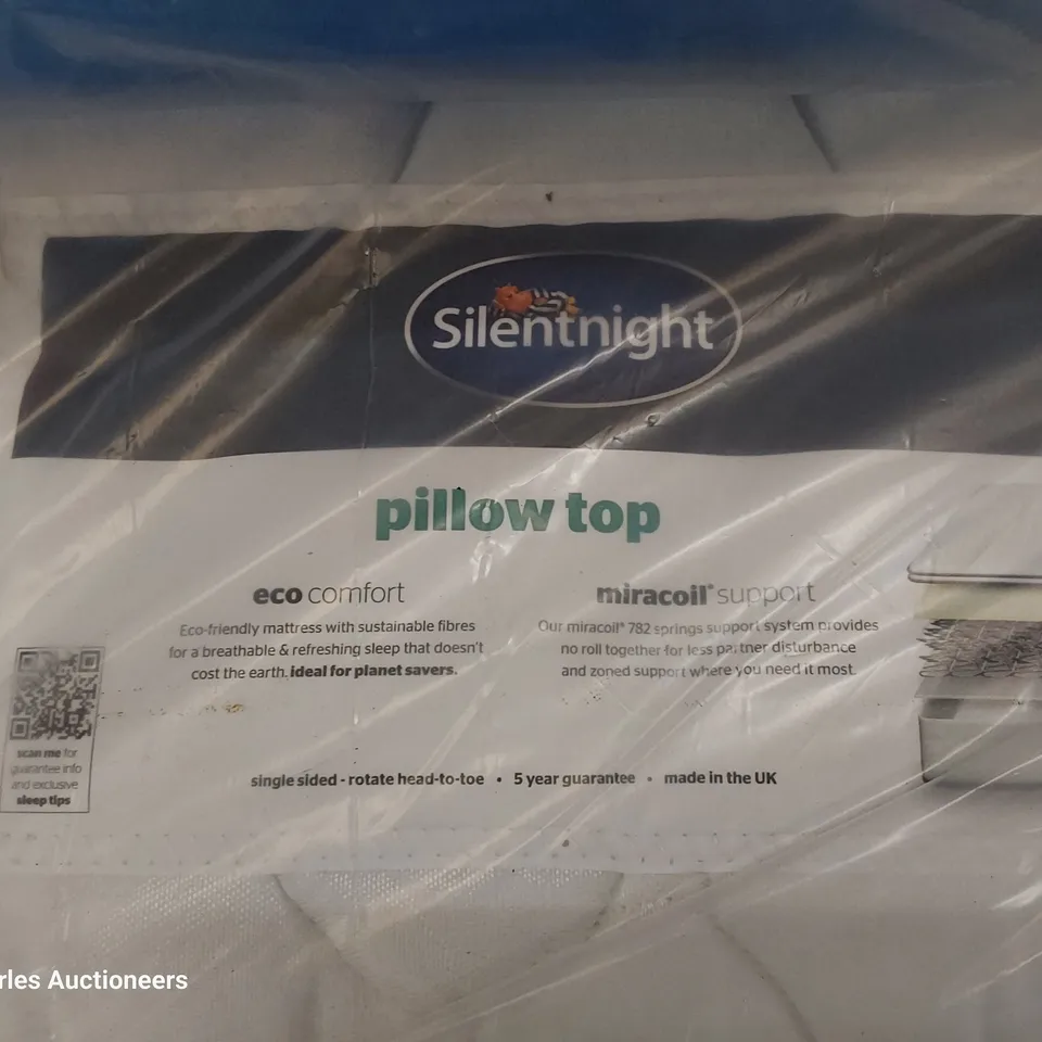 QUALITY BAGGED SILENTNIGHT 4'6" DOUBLE PILLOW TOP MATTRESS 