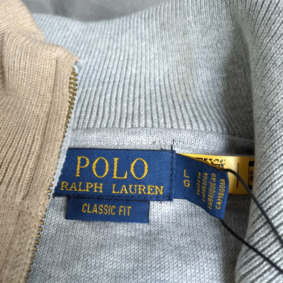 POLO RALPH LAUREN CLASSIC FIT ZIP CARDIGAN – BEIGE (UK L)