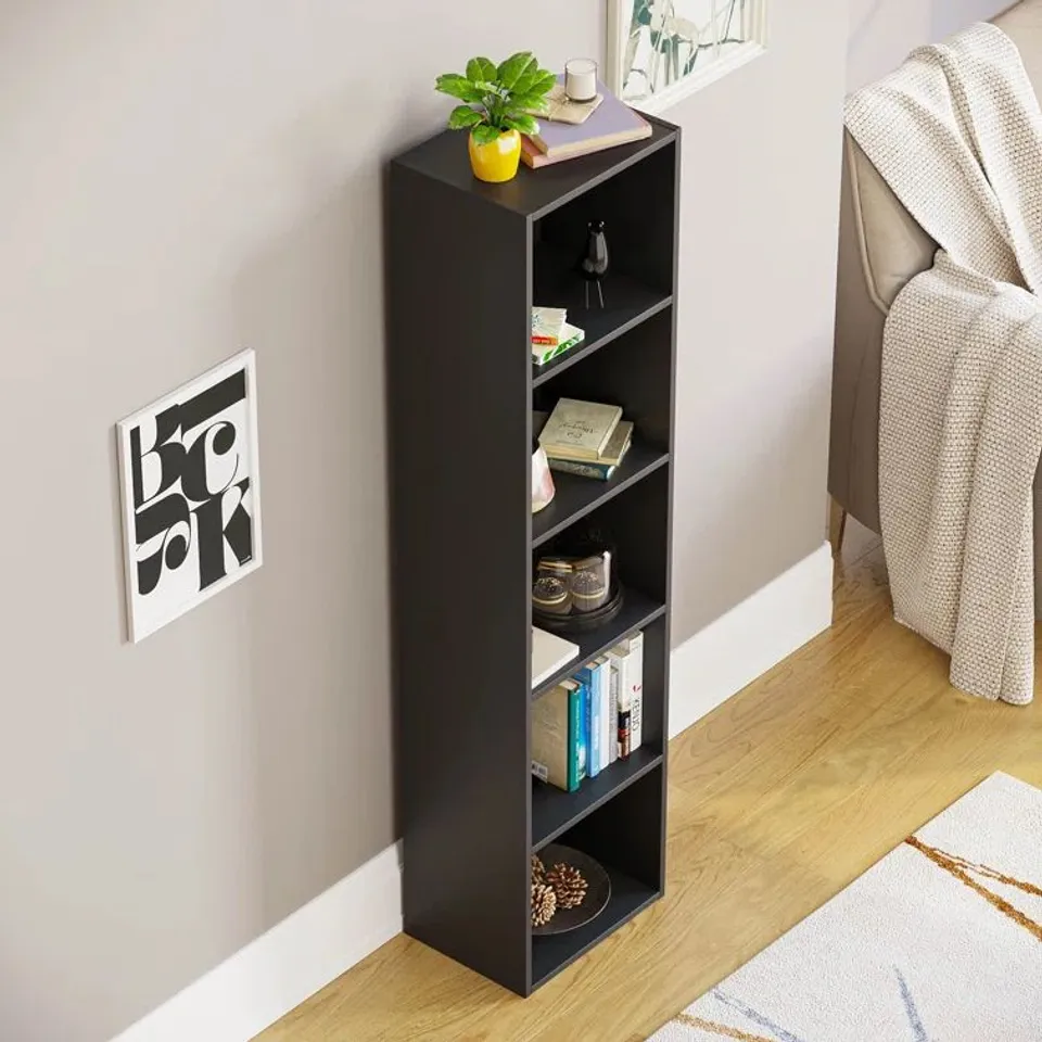 BOXED GERARDI STANDARD BOOKCASE - BLACK (1 BOX)