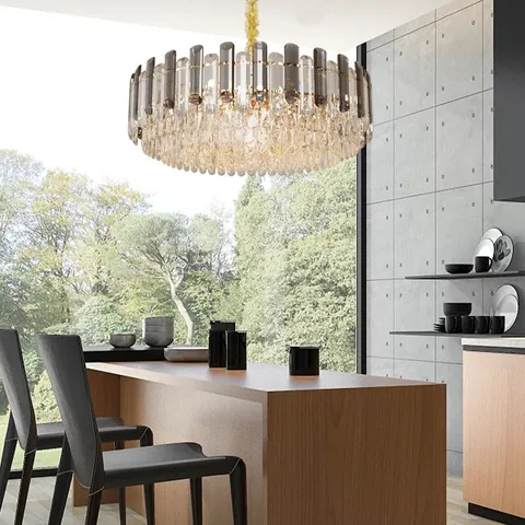 BOXED BOOMERY 6-LIGHT CRYSTAL CHANDELIER