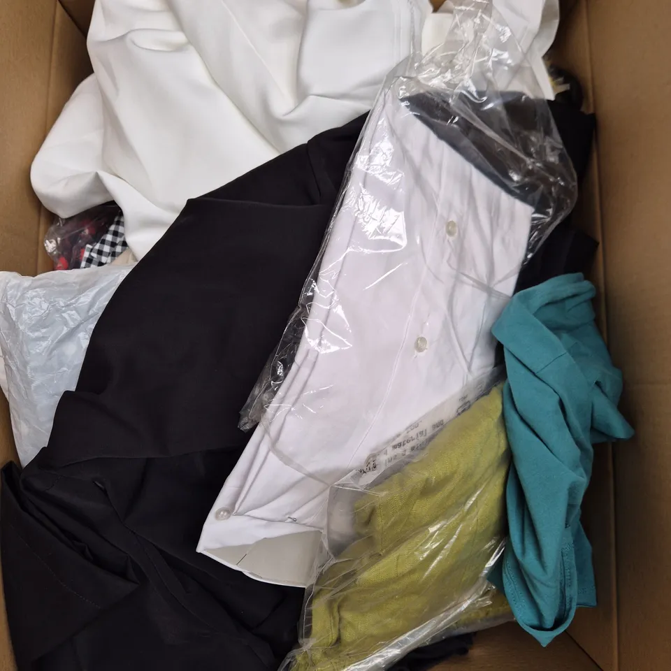 APPROXIMATELY 25 ASSORTED CLOTHING PRODUCTS IN VARIOUS STYLES & SIZES