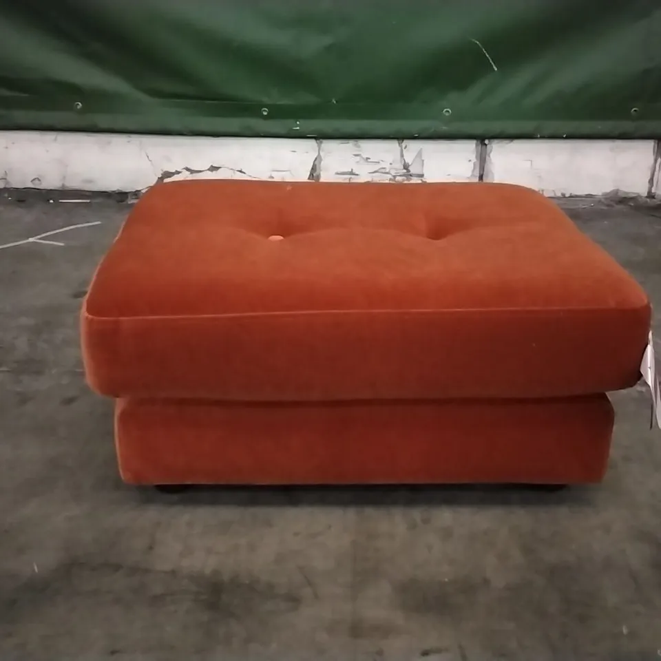 QUALITY DESIGNER LOUNGE CO VINTAGE 54 FOOTSTOOL RUSTY PLUSH FABRIC 