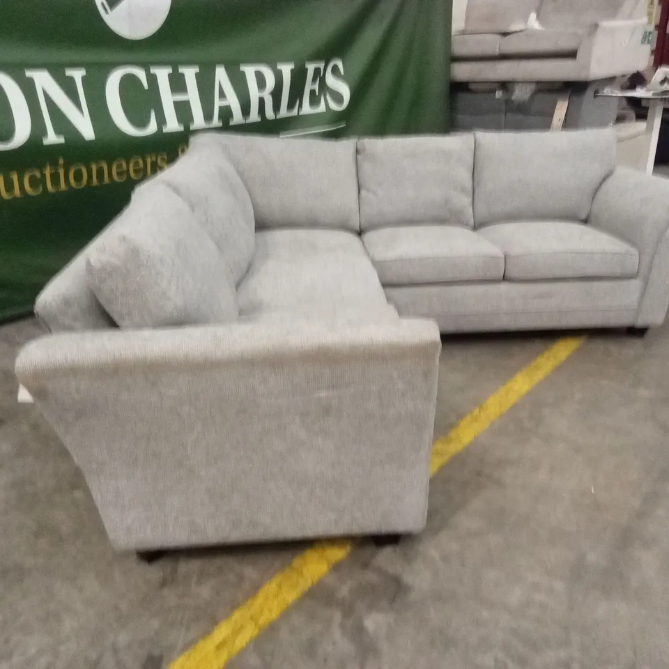 DURY CHUNKY WEAVE STANDARD BACK CORNER GROUP SOFA - GREY RRP £1149