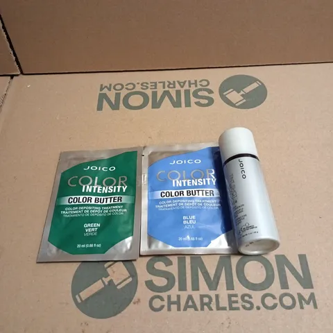 APPROXIMATELY 34 X ASSORTED JOICO HAIR CARE PRODUCTS TO INCLUDE COLOR INTENSITY COLOR BUTTER, TINT SHOT BLACK ROOT CONCEALER ETC